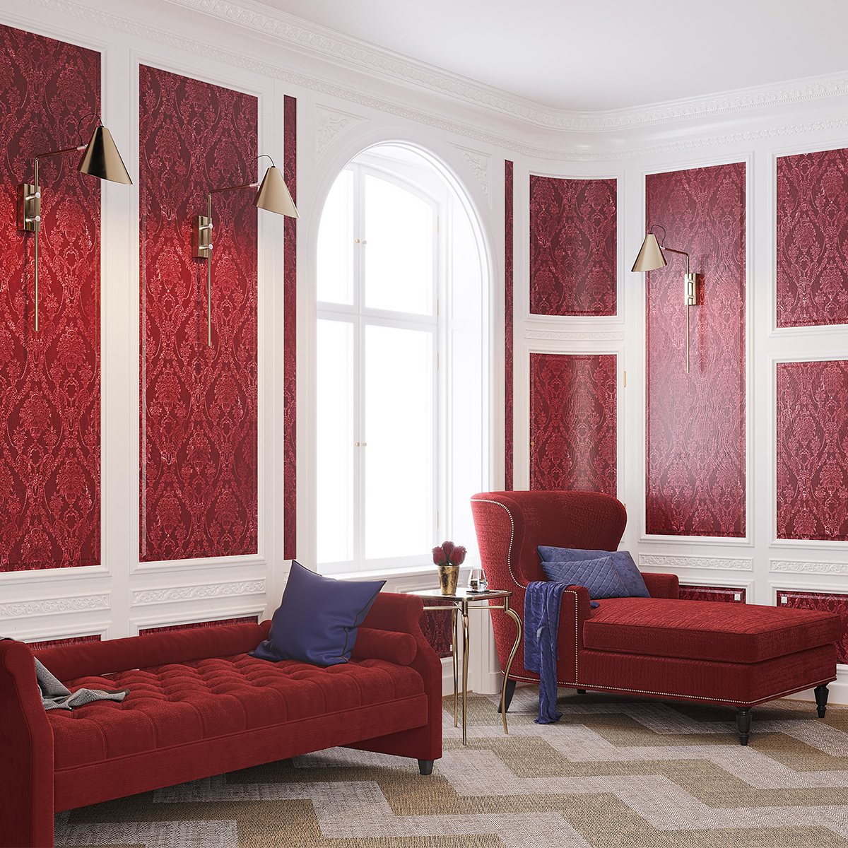 Tapet victorian damask bourbon, dream prints 